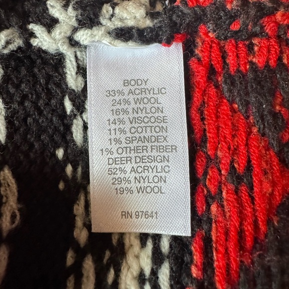 Y2K J. Jill Deer Valley Fair Isle Full Zip Cardigan Sweater Women’s Large - Picture 4 of 10